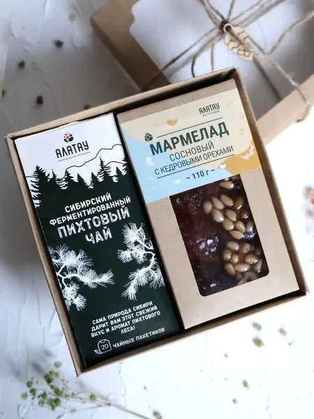 Подарочный набор «Сосновый №3» 4 в 1 (чай и мармелад) Подарочный набор «Сосновый №3» 4 в 1 (чай и мармелад)