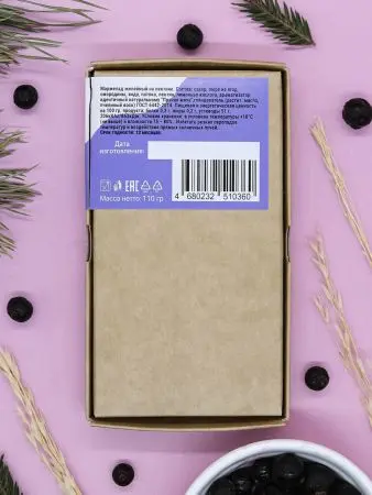 Мармелад ягодный Мятная смородина в крафтовой коробке, 110г Мармелад ягодный Мятная смородина в крафтовой коробке, 110г