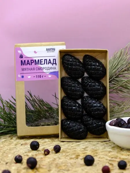Мармелад ягодный Мятная смородина в крафтовой коробке, 110г