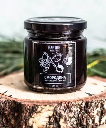 Черная смородина в сосновом сиропе, 200 мл Черная смородина в сосновом сиропе, 200 мл