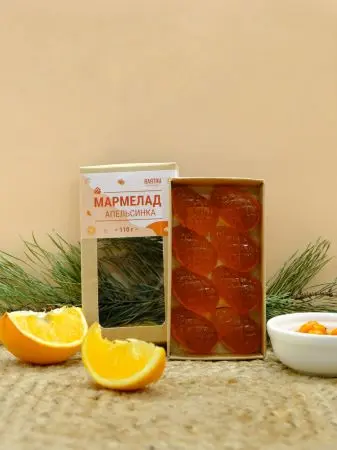Мармелад ягодный Апельсинка в крафтовой коробке, 110г Мармелад ягодный Апельсинка в крафтовой коробке, 110г